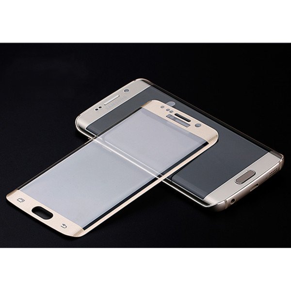 Wholesale Samsung Galaxy S6 Edge Tempered Glass Full Screen Protector (Glass Champagne Gold Clear)